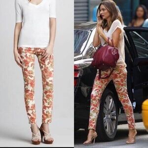 Paige Chello Floral Skyline Ankle Peg Jeans Size 28